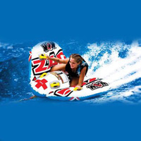 Wow Watersports Zig Zag 2 Person Inflatable Towable Water Ski Tube 12-1050