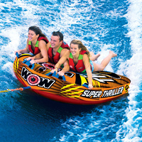 Wow Watersports Super Thriller 3 Person Inflatable Towable Water Ski Tube 18-1020