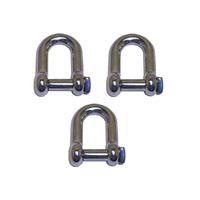 3 PACK BRIDCO D SHACKLE SQUARE HEAD - STAINLESS STEEL 10MM OR 12MM (A-2365)
