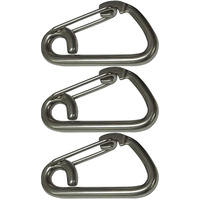 3 PACK BRIDCO SPRING HOOK ASYMMETRIC - STAINLESS STEEL - (6MM - 12MM) (A-2430)