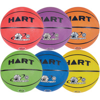 HART COLOURED BASKETBALL - SIZE 6 - DURABLE THREE-PLY RUBBER BASKETBALL