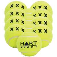 HART X-OUT TENNIS BALLS - PACK OF 12 - VERY DURABLE BALL (19-208x12)