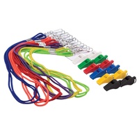 HART RAINBOW WHISTLE SET - SET OF 12 WHISTLES EACH WITH A LANYARD (22-095)