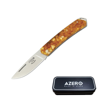 Azero PMMA Orange Handle Pocket Knife 140mm Overall Length (A151233)