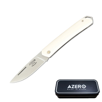 Azero PMMA White Handle Pocket Knife 140mm Overall Length (A152233)