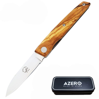 Azero Olive Wood Pocket Knife 95mm Closed Length (A230012)