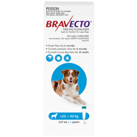 Bravecto Dog 6 Month Spot On Tick & Flea Treatment 20-40kg Large Blue