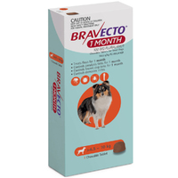 Bravecto Dog 1 Month Chew Tick & Flea Treatment 4.5-10kg Small Orange