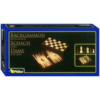 Backgammon Chess & Checkers 3-In-1 Fold 11" (CHS025165)