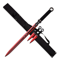 Fantasy Master Red Fantasy Sword & Throwing Knives Combo (K-FM-644RD)