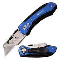 M-Tech USA Blue Utility Blade Folding Knife 95mm Closed Length (K-MT-UT001BL)