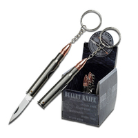 Bullet Knife Silver Bullet Key Ring Pocket Knives 12 Pack (K-PK-2091K)