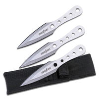 Perfect Point Silver Stainless Steel Throwing Knife Set 165mm (K-PP-022-3S)