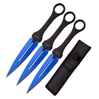 Perfect Point Blue Electro Throwing Knife Set 178mm 3pc (K-PP-105BL-7-3)