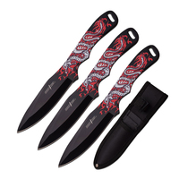 Perfect Point 3 Dragon Throwing Knives w/ Sheath 203mm (K-PP-112-3BR)