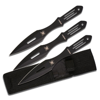 Perfect Point Black Spider Throwing Knives 228mm 3pcs (K-PP-598-3BSP)