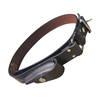 Jcoe Leather Stockmans Belt w/ Knife Pouch 32 Inch (SB32)