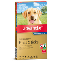 Advantix Extra Large Dog 25kg & Over Blue Spot On Flea & Tick Treatment 6 Pack