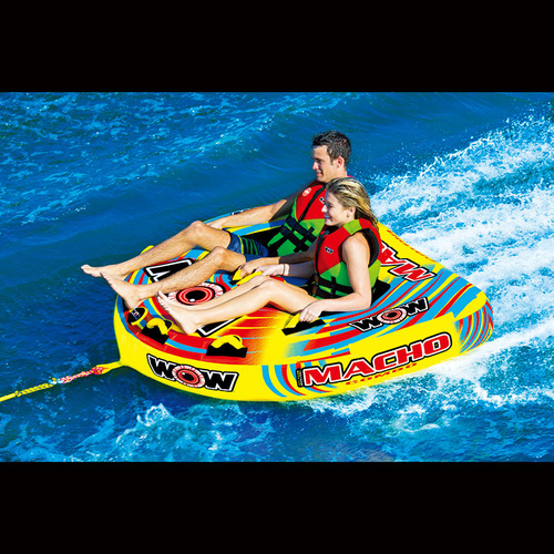 Wow Watersports Macho 2 Person Inflatable Towable Water Ski Tube 16-1010