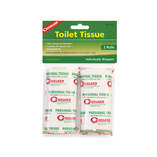 COGHLANS TOILET TISSUE - PACK OF 2 - BIODEGRADABLE SINGLE PLY (COG 9177)