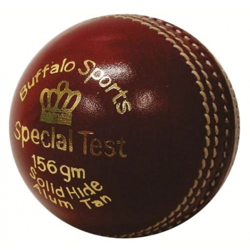 BUFFALO SPORTS SPECIAL TEST CRICKET BALL - 156G - RED / WHITE / PINK COLOURS