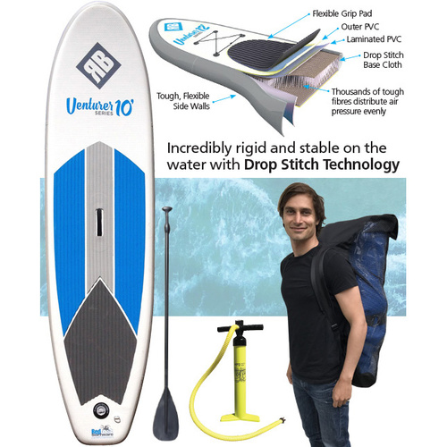 REDBACK VENTURER ADULT 10 FOOT INFLATABLE STAND UP PADDLE BOARD + ACCESSORIES