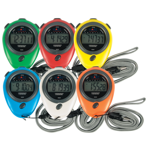 HART COLOUR STOPWATCHES SET - SET OF 6 COLOURED STOPWATCHES (46-132)