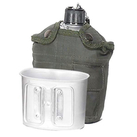 Mustang Aluminium Canteen w/ Khaki Cover & Cup 946ml (13628)