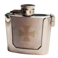 Fury Belt Buckle Hip Flask Iron Cross Engraved 60ml (13640)