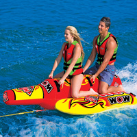 Wow Watersports Hot Sauce 2 Person Inflatable Towable Water Ski Tube 16-1050