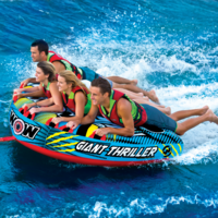 Wow Watersports Giant Thriller 4Person Inflatable Towable Water Ski Tube 18-1030