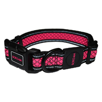 Scream Reflective Adjustable Dog Collar Loud Pink Small 2 x 28-40cm
