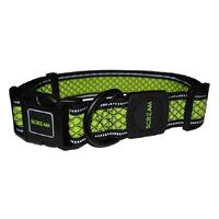 Scream Reflective Adjustable Dog Collar Loud Green Medium 2.5 x 35-51cm