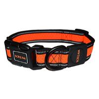 Scream Reflective Adjustable Dog Collar Loud Orange Medium 2.5 x 35-51cm