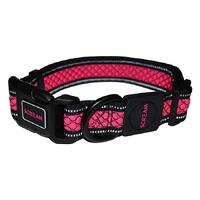 Scream Reflective Adjustable Dog Collar Loud Pink Large 3.2 x 42-66cm