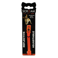 Scream Reflective Adjustable Nylon Puppy Collar Loud Orange 1 x 19-31cm