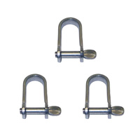 3 PK BRIDCO STRIP LIGHTWEIGHT LONG SHACKLE - STAINLESS STEEL 4MM OR 8MM (A-2364)