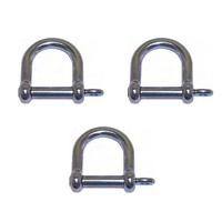 3 PACK BRIDCO D SHACKLE WIDE - STAINLESS STEEL 8MM OR 12MM (A-2367)