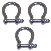 3 PACK BRIDCO BOW SHACKLE - STAINLESS STEEL 8MM, 10MM OR 12MM (A-2370)