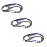 3 PACK BRIDCO CAST SNAP HOOK STAINLESS STEEL - 50MM, 70MM OR 100MM (A-2470)