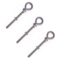3 PK BRIDCO EYE BOLT WITH NUT & WASHER - STAINLESS STEEL - MANY SIZES (A-2611) 