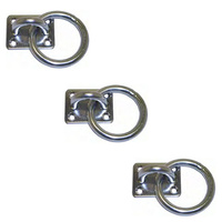 3 PACK BRIDCO PAD EYE WITH RING - STAINLESS STEEL - 6MM OR 8MM (A-2620)