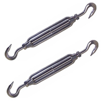 2 PACK BRIDCO TURNBUCKLE HOOK/HOOK- STAINLESS STEEL - (5MM - 12MM) (A-2732)