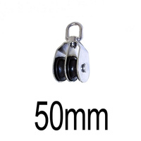 BRIDCO BLOCK LIGHTWEIGHT SWIVEL HEAD, NYLON SHEAVE - DOUBLE 50MM PULLEY (A-2774)