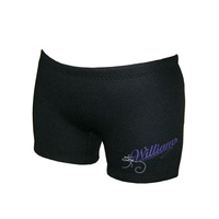 WILLIAMS HIPSTER SKI SHORTS - LADIES - SIZES 6 - 14 (8100) [Colour: Black / Purple] [Size: 6]