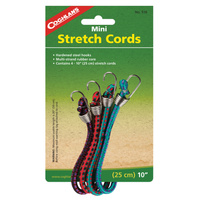 COGHLANS 10 INCH MINI STRETCH CORDS - PACK OF 4 - HARDENED STEEL HOOKS (COG 516)