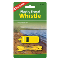 COGHLANS PLASTIC SIGNAL WHISTLE - INCLUDES LANYARD WITH A CLIP (COG 9420)