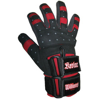 WILLIAMS KEVLAR® WATERSKI GLOVES - CURVED FINGERS DOUBLE CLOSURE - SIZES XS - XXL (5790)