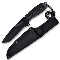 FURY OUTBACK BLACK CORD KNIFE - PARACORD WRAPPED HANDLE (74425)