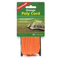 COGHLANS ORANGE BRAIDED POLYPROPYLENE CORD ON A REUSABLE SPOOL - 15.2M (COG 707)